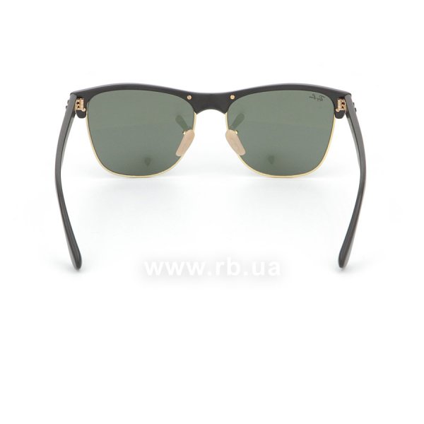   Ray-Ban Oversized Clubmaster RB4175-877 Black/Arista/Natural Green (G-15XLT),  