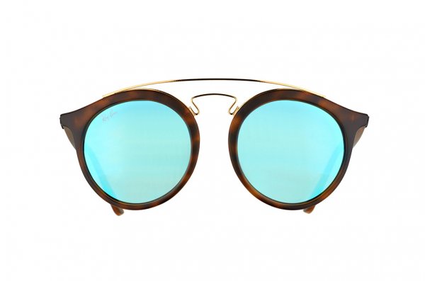   Ray-Ban New Gatsby I RB4256-6092-55 Havana / Multilayer Blue Mirror Solid Color - Mirror