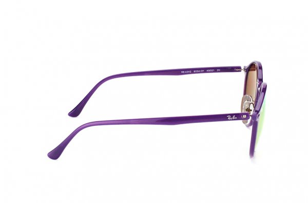   Ray-Ban Round II LightRay RB4242-6034-2Y Violet | APX Light Pink Mirror