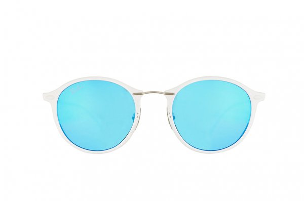   Ray-Ban Round II LightRay RB4242-671-55 White | Multilayer Blue Mirror