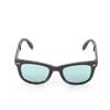   Ray-Ban Folding Wayfarer RB4105-6022-30 Matt Black | Light Blue Mirror