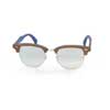 Солнцезащитные очки Ray-Ban Clubmaster Wood RB3016M-1217-9U Light Brown Wood / Silver / Brown |  Mirror Blue Yellow