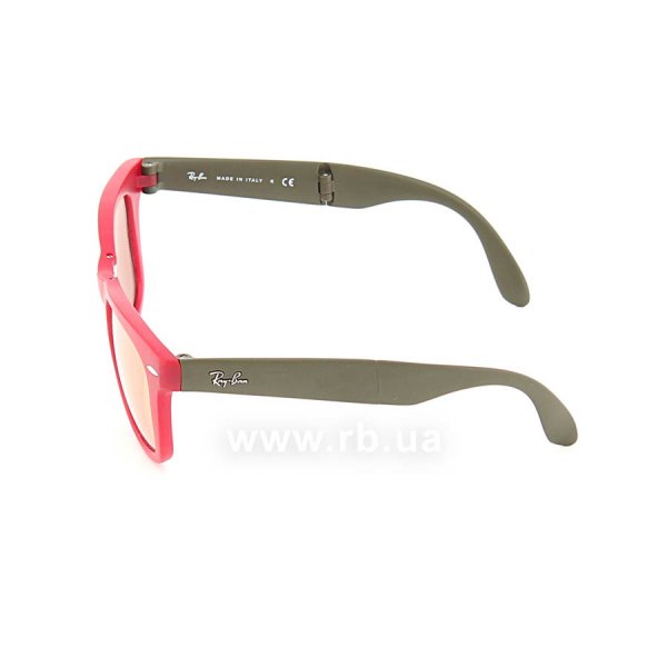   Ray-Ban Folding Wayfarer RB4105-6050-Z2 Matte Red | Brown Mirror Pink,  