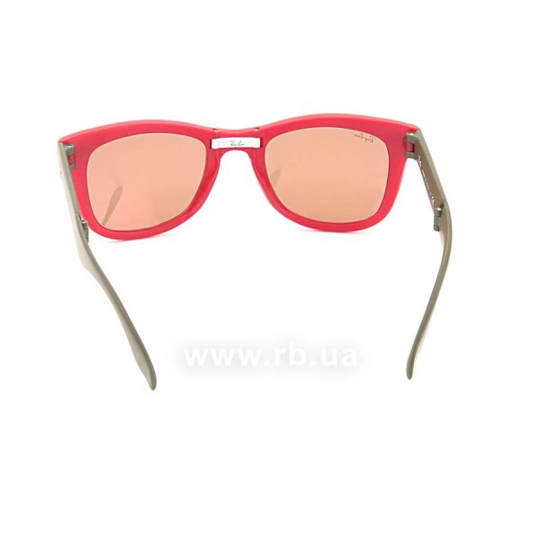   Ray-Ban Folding Wayfarer RB4105-6050-Z2 Matte Red | Brown Mirror Pink,  