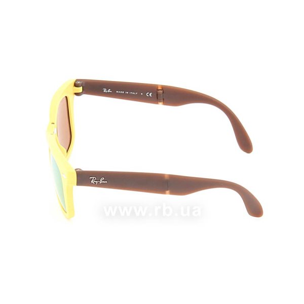   Ray-Ban Folding Wayfarer RB4105-6051-93 Matte Yellow/Matte Brown | Brown Mirror Gold,  