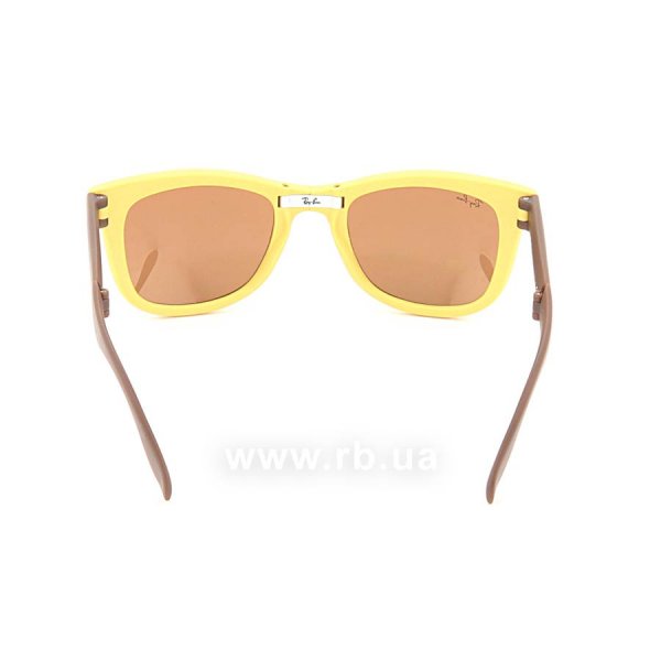   Ray-Ban Folding Wayfarer RB4105-6051-93 Matte Yellow/Matte Brown | Brown Mirror Gold,  
