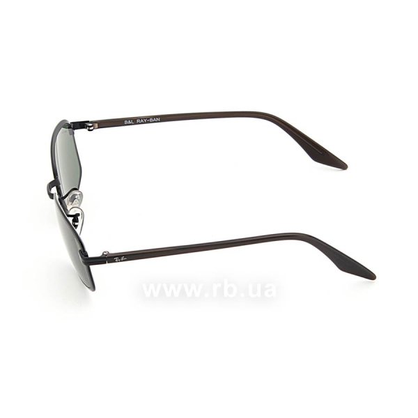   Ray-Ban Bausch and Lomb Sidestreet Square RBBL-SSSQUARE-002 Matt Black | Natural Green (G-15XLT),  