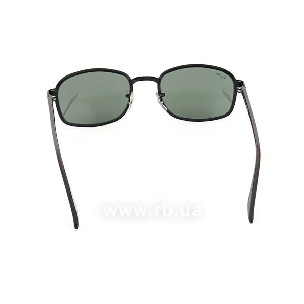   Ray-Ban Bausch and Lomb Sidestreet Square RBBL-SSSQUARE-002 Matt Black | Natural Green (G-15XLT),  