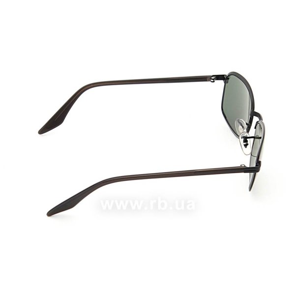   Ray-Ban Bausch and Lomb Sidestreet Square RBBL-SSSQUARE-002 Matt Black | Natural Green (G-15XLT),  