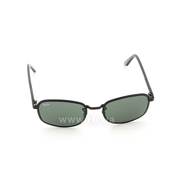   Ray-Ban Bausch and Lomb Sidestreet Square RBBL-SSSQUARE-002 Matt Black | Natural Green (G-15XLT),  