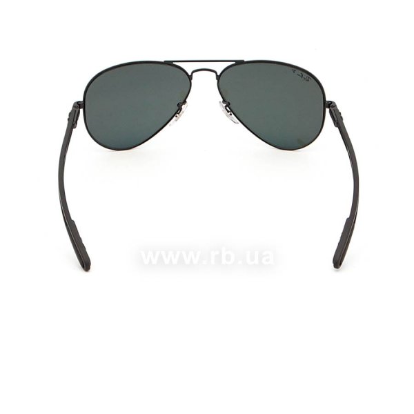 Sunglasses Ray-Ban Aviator Carbon Fibre RB8307-002-N5 Black | Neophan Polar Green P3 Plus, view from back