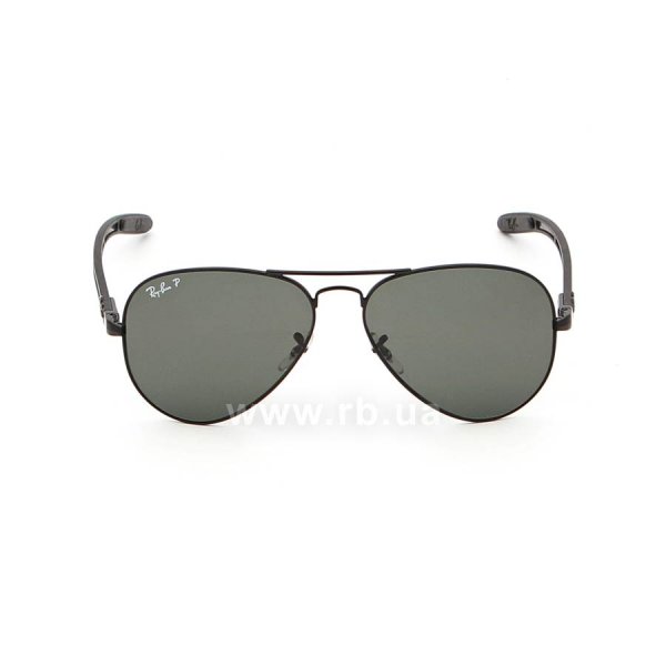 Sunglasses Ray-Ban Aviator Carbon Fibre RB8307-002-N5 Black | Neophan Polar Green P3 Plus, front view