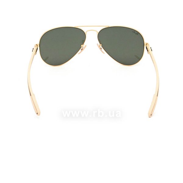 Sunglasses Ray-Ban Aviator Carbon Fibre RB8307-001 Arista/Natural Green (G-15XLT), view from back