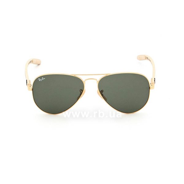 Sunglasses Ray-Ban Aviator Carbon Fibre RB8307-001 Arista/Natural Green (G-15XLT), front view