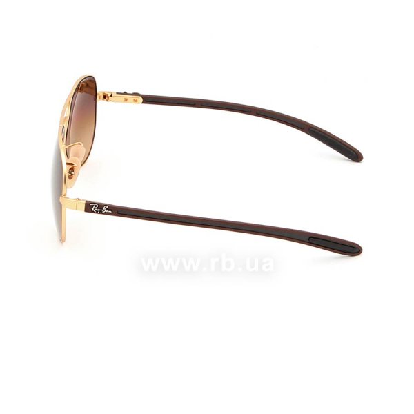 Sunglasses Ray-Ban Aviator Carbon Fibre RB8307-112-85 Matte Gold | Brown Faded Yellow, view from left