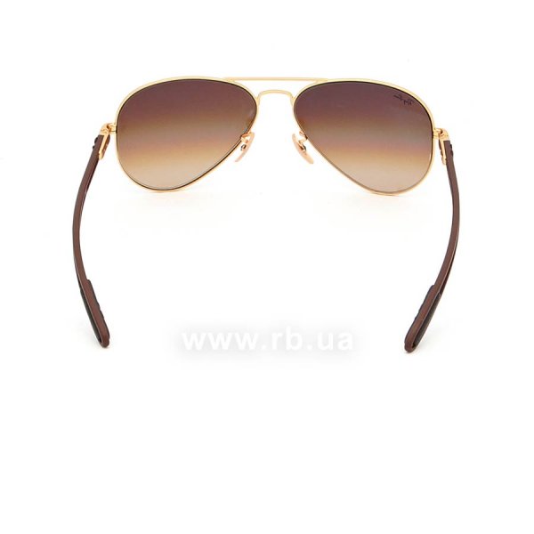 Sunglasses Ray-Ban Aviator Carbon Fibre RB8307-112-85 Matte Gold | Brown Faded Yellow, view from back