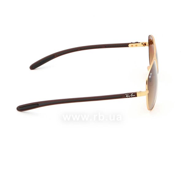 Sunglasses Ray-Ban Aviator Carbon Fibre RB8307-112-85 Matte Gold | Brown Faded Yellow, view from right