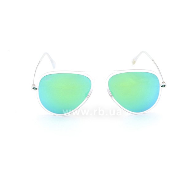   Ray-Ban Aviator LightRay II RB4211-646-3R Matte Transparent | Green Mirror,  