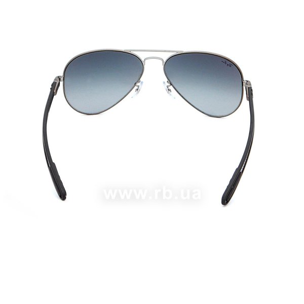 Sunglasses Ray-Ban Aviator Carbon Fibre RB8307-029-71 Matte Gunmetal | Grey/Green, view from back