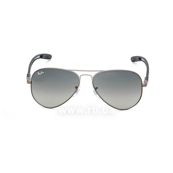 Sunglasses Ray-Ban Aviator Carbon Fibre RB8307-029-71 Matte Gunmetal | Grey/Green, front view