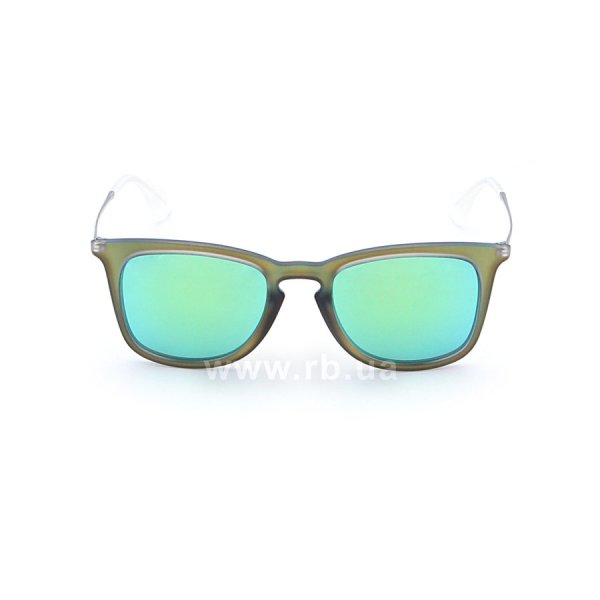   Ray-Ban Youngster Wayfarer RB4221-6169-3R Matt Green Transparent | Green Mirror,  