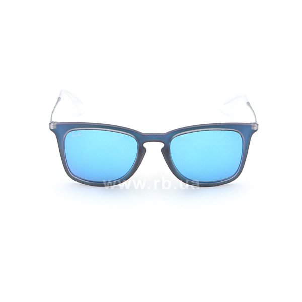   Ray-Ban Youngster Wayfarer RB4221-6170-55 Matt Blue Transparent | Blue Mirror,  