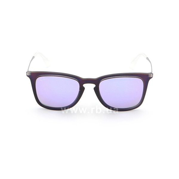   Ray-Ban Youngster Wayfarer RB4221-6168-4V Matt Blue Transparent | Green / Violet Mirror,  