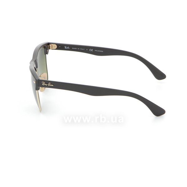 Sunglasses Ray-Ban Oversized Clubmaster RB4175-877-76 Matte Black/ Arista | Faded Green Polarized, view from left
