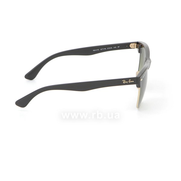 Sunglasses Ray-Ban Oversized Clubmaster RB4175-877-76 Matte Black/ Arista | Faded Green Polarized, view from right