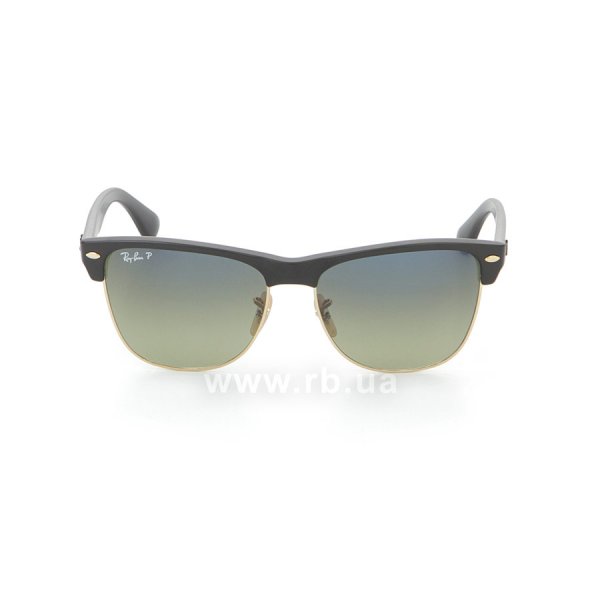 Sunglasses Ray-Ban Oversized Clubmaster RB4175-877-76 Matte Black/ Arista | Faded Green Polarized, front view