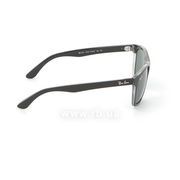  Ray-Ban Highstreet RB4181-6130 Black on Transparent | Grey/Green ,  