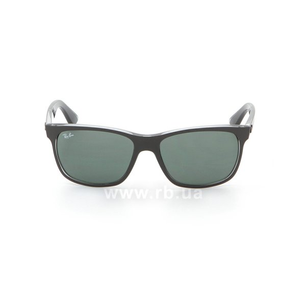   Ray-Ban Highstreet RB4181-6130 Black on Transparent | Grey/Green ,  