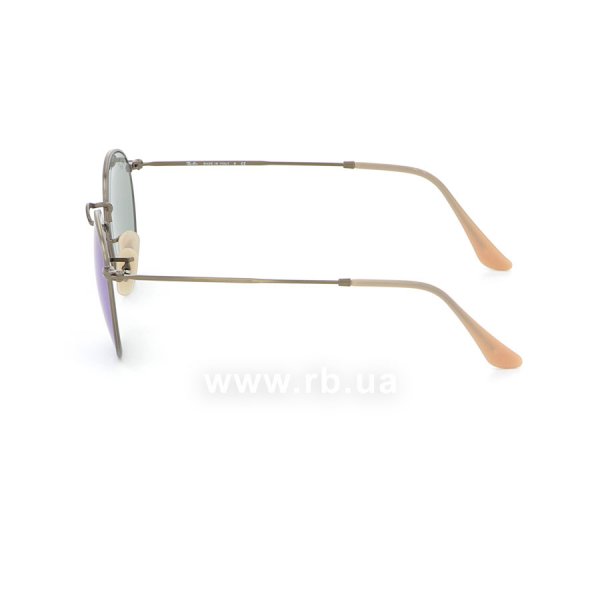   Ray-Ban Round Metal Flash Lenses RB3447-167-68 Matte Bronze| Dark Blue Mirror ,  