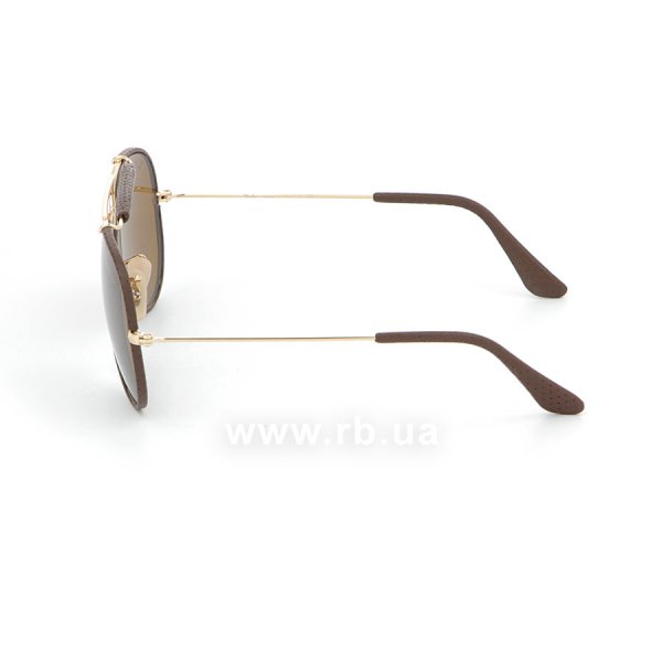 Sunglasses Ray-Ban Craft Outdoorsman RB3422Q-9041 Dark Arista / Dark Brown Leather | Natural Brown (B-15XLT), view from left