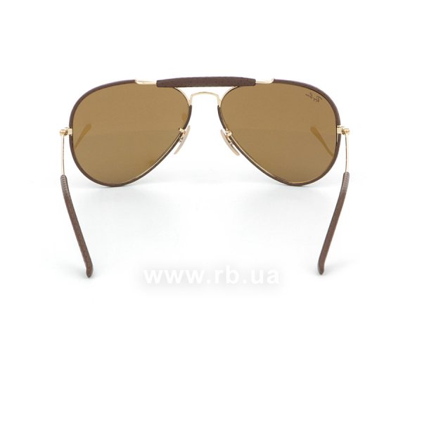 Sunglasses Ray-Ban Craft Outdoorsman RB3422Q-9041 Dark Arista / Dark Brown Leather | Natural Brown (B-15XLT), view from back