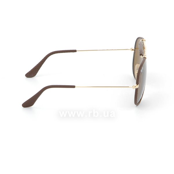 Sunglasses Ray-Ban Craft Outdoorsman RB3422Q-9041 Dark Arista / Dark Brown Leather | Natural Brown (B-15XLT), view from right