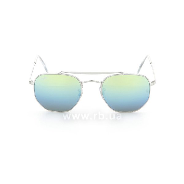  Ray-Ban Marshal RB3648-003-I2 Silver | Green Mirror / Gradient Blue,  