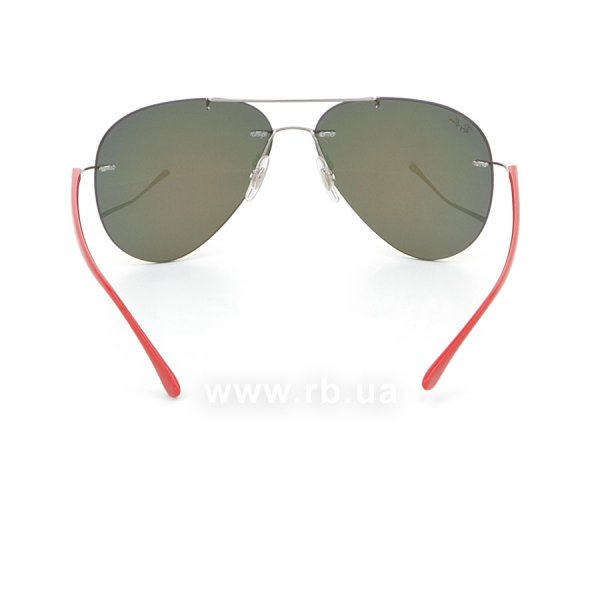   Ray-Ban Aviator LightRay RB8058-159-6Q Silver/Red | Orange Mirror,  