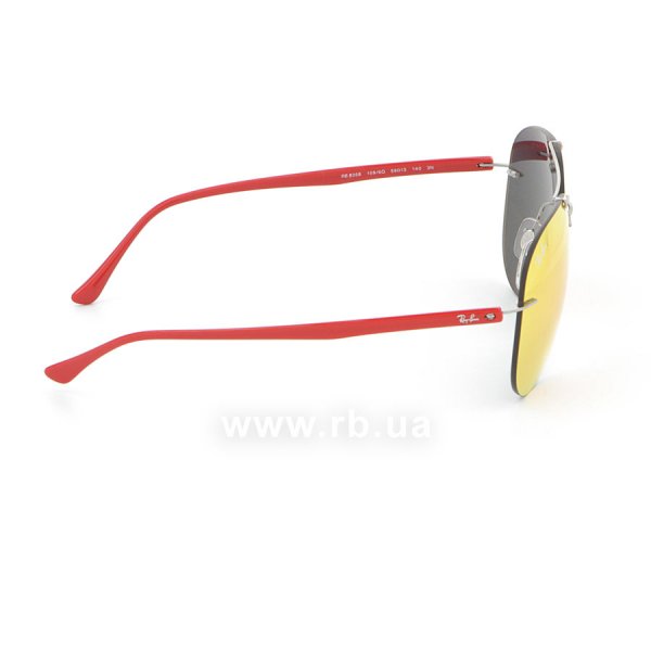   Ray-Ban Aviator LightRay RB8058-159-6Q Silver/Red | Orange Mirror,  