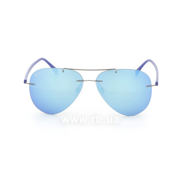   Ray-Ban Aviator LightRay RB8058-004-55 Gunmetal/Blue | Blue Mirror,  