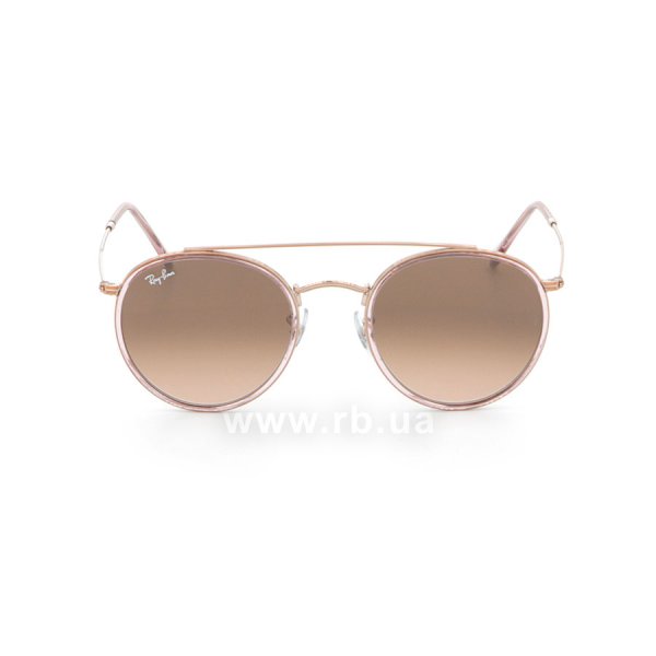   Ray-Ban Round Double Bridge RB3647N-9069-A5 Dark Bronze | Faded Brown,  