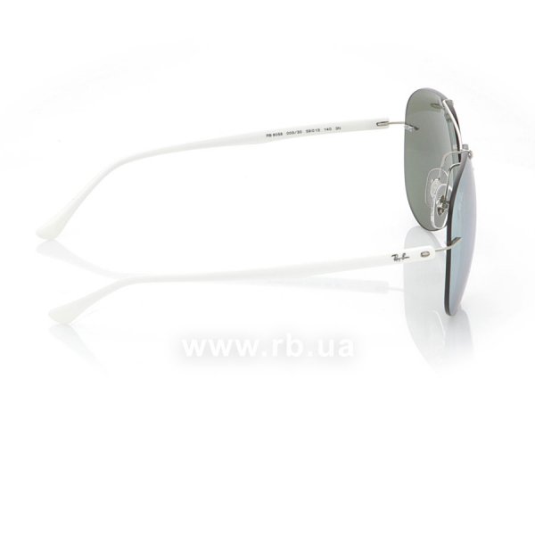   Ray-Ban Aviator LightRay RB8058-003-30 Silver/Light Grey | Silver Mirror,  