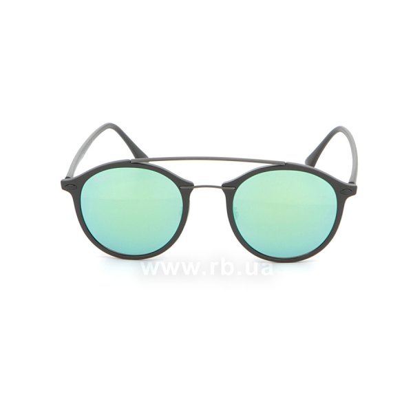   Ray-Ban LightRay Round RB4266-601S-3R Matt Black | Green Mirror,  