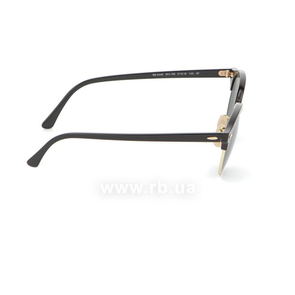   Ray-Ban Clubround RB4246-901-58 Black/Arista | Polarized Natural Green,  