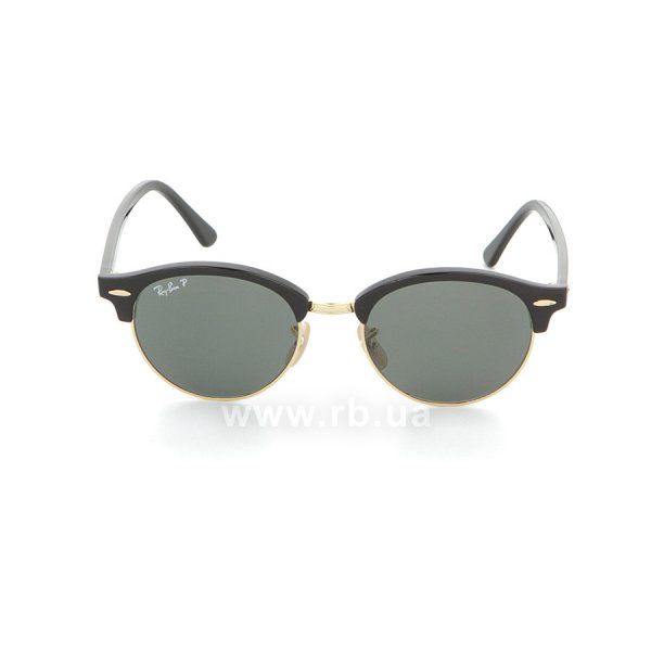   Ray-Ban Clubround RB4246-901-58 Black/Arista | Polarized Natural Green,  