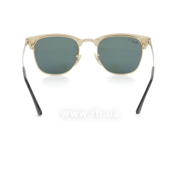   Ray-Ban Clubmaster Metal RB3716-187-58 Black / Arista | Natural Green Polarized,  