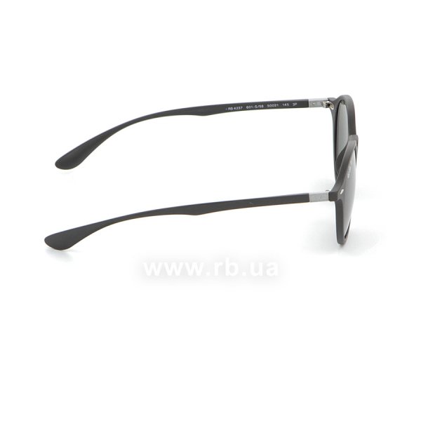   Ray-Ban Liteforce Round RB4237-601S-58 Matt Black/Grey | Natural Green Polarized,  