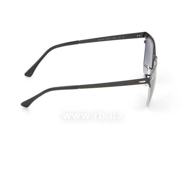   Ray-Ban Clubmaster Metal RB3716-9118-71 Matt Black / Silver | Gradient Grey,  