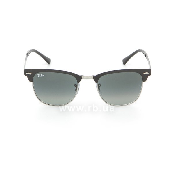   Ray-Ban Clubmaster Metal RB3716-9118-71 Matt Black / Silver | Gradient Grey,  