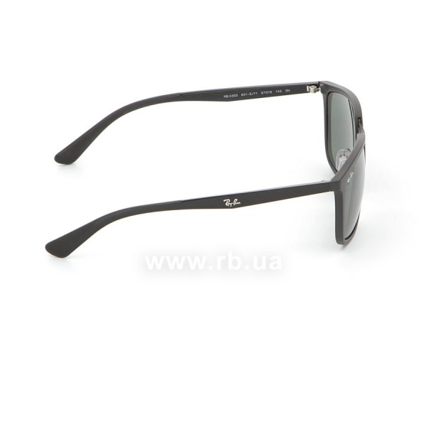   Ray-Ban Highstreet RB4303-601S-71 Matt Black | Grey/Green,  